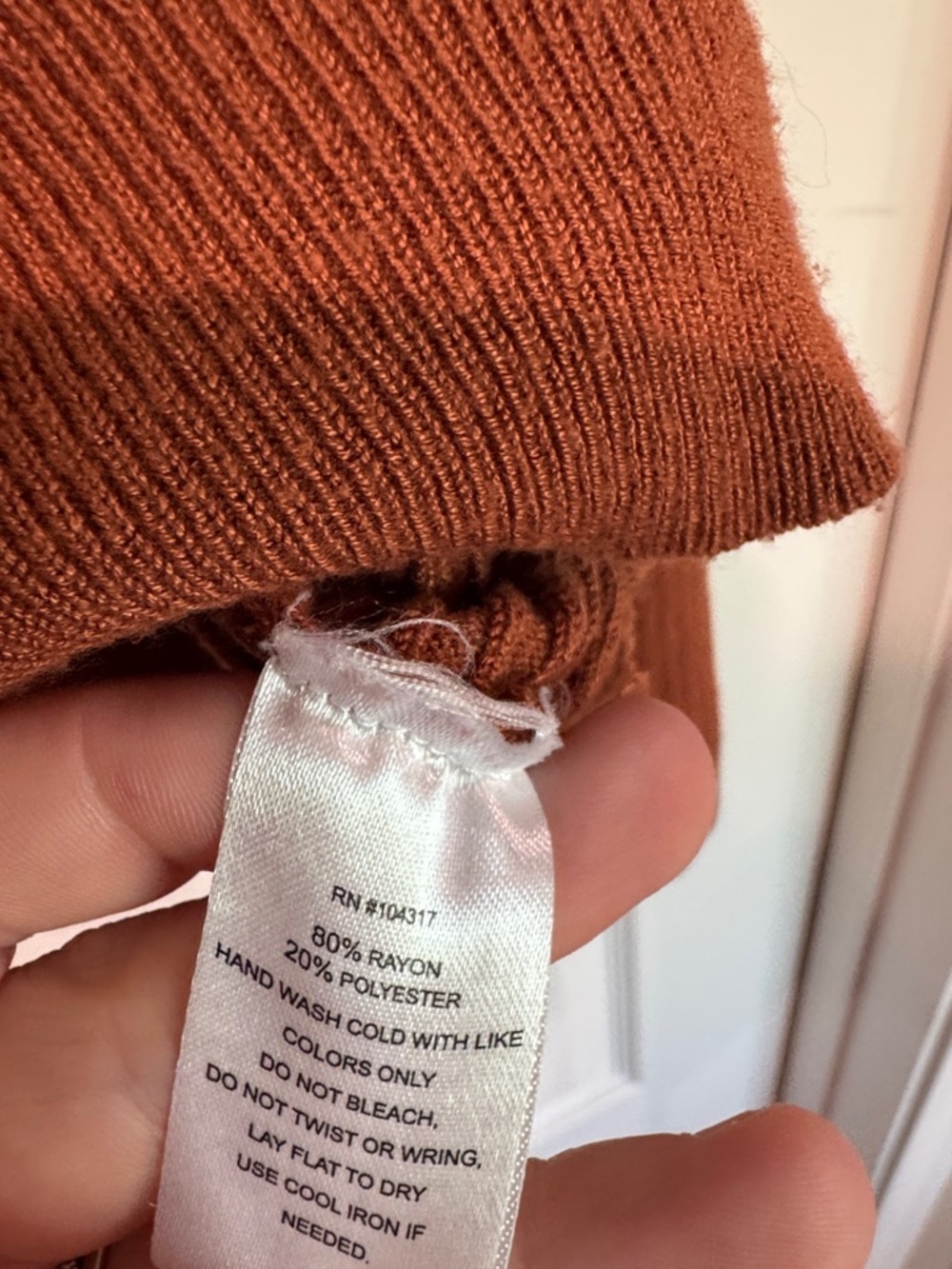 Derek Heart Burnt Orange Ribbed Wrap V-Neck Sweater / AA16 - Picture 3 of 4